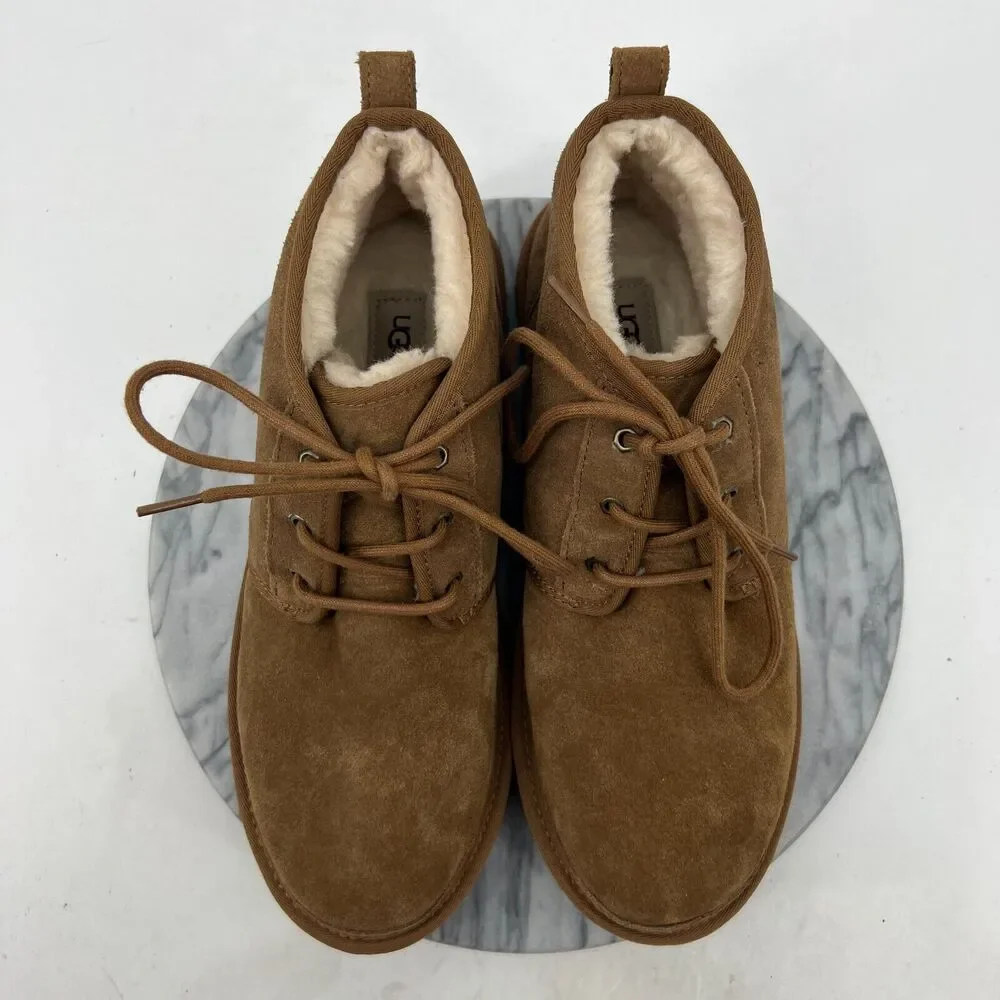UGG Neumel Chukka Boots Mens 13 Chestnut Suede Wool Lined Lace Up Winter Shoe